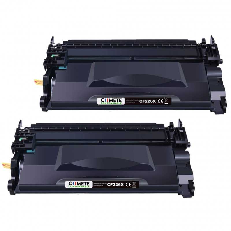 2 Toners compatibles HP 26A CF226X Noir, HP