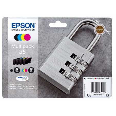 EPSON Multipack 35 Encres DURABrite Ultra 1 Noir + 1 Cyan + 1 Magenta + 1 Jaune 43,4ml, Racine