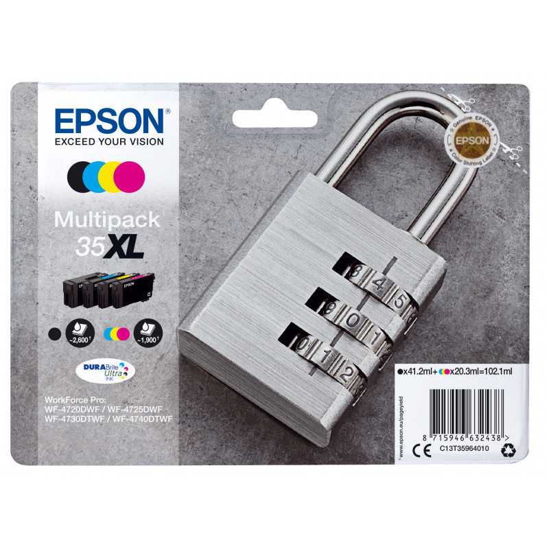 EPSON Multipack 35XL Encres DURABrite Ultra 1 Noir + 1 Cyan + 1 Magenta + 1 Jaune 102,1ml, Racine EPSON Multipack 35XL Encres DURABrite Ultra 1 Noir + 1 Cyan + 1 Magenta + 1 Jaune 102,1ml, Racine