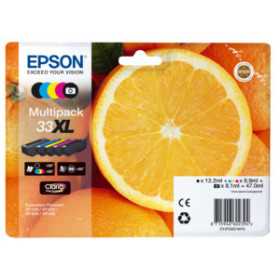 EPSON Multipack Oranges 33XL Encres 1 Photo Noir + 1 Noir + 1 Cyan + 1 Magenta + 1 Jaune 47ml, Racine