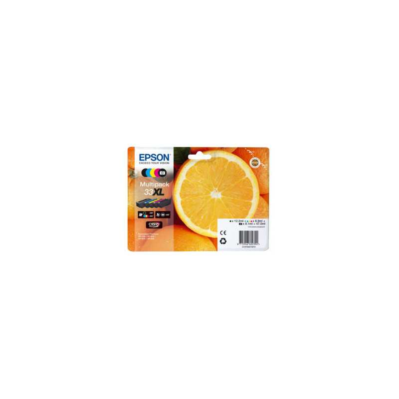 EPSON Multipack Oranges 33XL Encres 1 Photo Noir + 1 Noir + 1 Cyan + 1 Magenta + 1 Jaune 47ml, Racine EPSON Multipack Oranges 33XL Encres 1 Photo Noir + 1 Noir + 1 Cyan + 1 Magenta + 1 Jaune 47ml, Racine