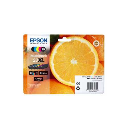 EPSON Multipack Oranges 33XL Encres 1 Photo Noir + 1 Noir + 1 Cyan + 1 Magenta + 1 Jaune 47ml, Racine