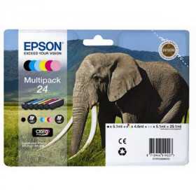 EPSON Multipack Eléphant 24 Claria Photo HD 1 Noir + 1 Cyan + 1 Magenta + 1 Jaune 29,1ml, Racine