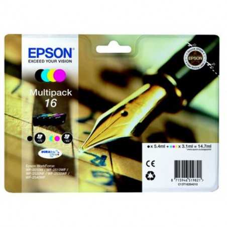 EPSON Cartouche Multipack Stylo à plume 16 Encre 1 Noir + 1 Cyan + 1 Magenta + 1 Jaune  14,7ml