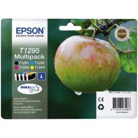EPSON Multipack Pomme T1295 Encre DURABrite Ultra 1 Noir + 1 Cyan + 1 Magenta + 1 Jaune 32,2ml, Racine