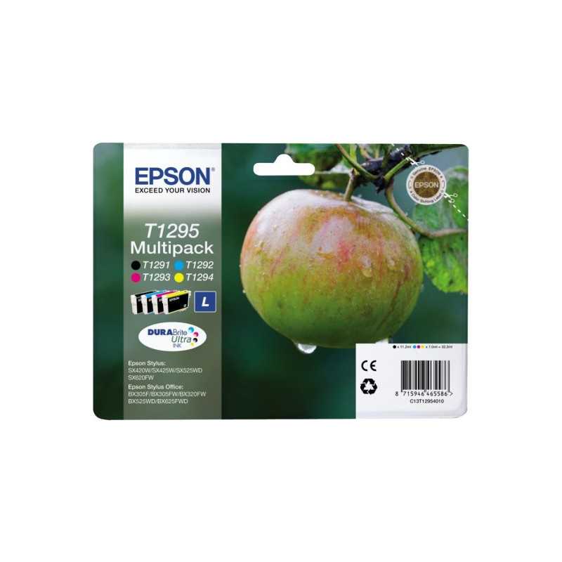 EPSON Multipack Pomme T1295 Encre DURABrite Ultra 1 Noir + 1 Cyan + 1 Magenta + 1 Jaune 32,2ml, Racine EPSON Multipack Pomme T1295 Encre DURABrite Ultra 1 Noir + 1 Cyan + 1 Magenta + 1 Jaune 32,2ml, Racine