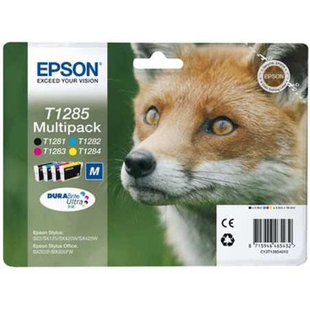 EPSON Multipack Renard T1285 Encre DURABrite Ultra 1 Noir + 1 Cyan + 1 Magenta + 1 Jaune  16,4ml