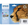 EPSON Multipack Guépard T0715 Encres DURABrite Ultra 1 Noir + 1 Cyan + 1 Magenta + 1 Jaune 23,9ml, Racine