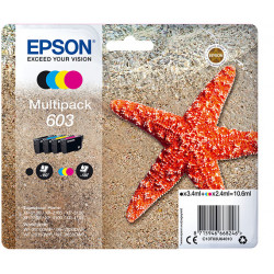 EPSON Multipack Etoile de mer 603 Encre  1 Noir + 1 Cyan + 1 Magenta + 1 jaune 1x4,6ml+3x3,3ml, Racine
