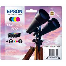 EPSON Multipack Jumelle 502 Encre 1 Noir + 1 Cyan + 1 Magenta + 1 jaune 1x4,6ml+3x3,3ml, Racine