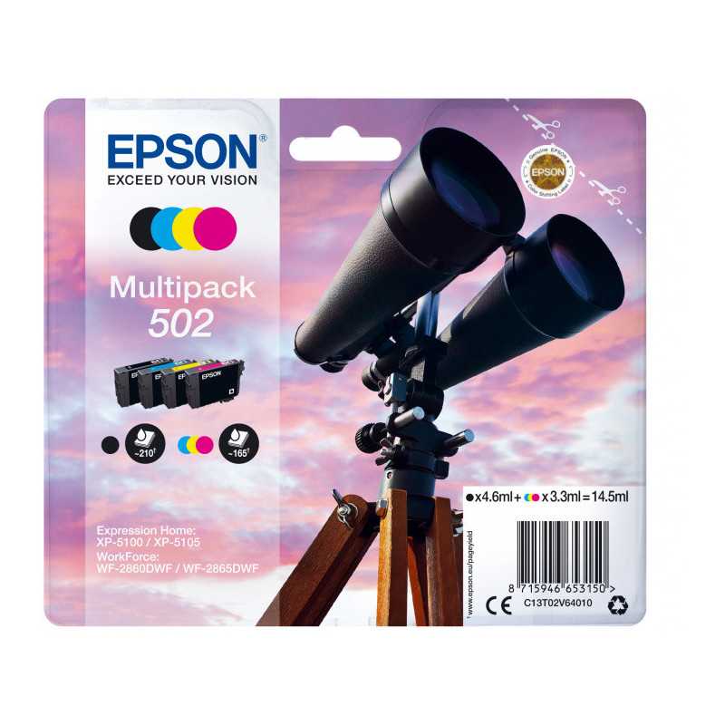 EPSON Multipack Jumelle 502 Encre 1 Noir + 1 Cyan + 1 Magenta + 1 jaune 1x4,6ml+3x3,3ml, Racine EPSON Multipack Jumelle 502 Encre 1 Noir + 1 Cyan + 1 Magenta + 1 jaune 1x4,6ml+3x3,3ml, Racine