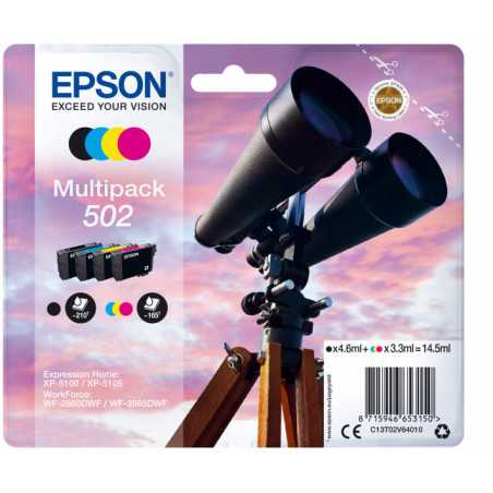 EPSON Multipack Jumelle 502 Encre  1 Noir + 1 Cyan + 1 Magenta + 1 jaune 1x4,6ml+3x3,3ml