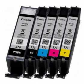 Pack 5 Cartouches d' Encre CANON PGI-570/CLI-571 15ml + 4x7ml, Racine