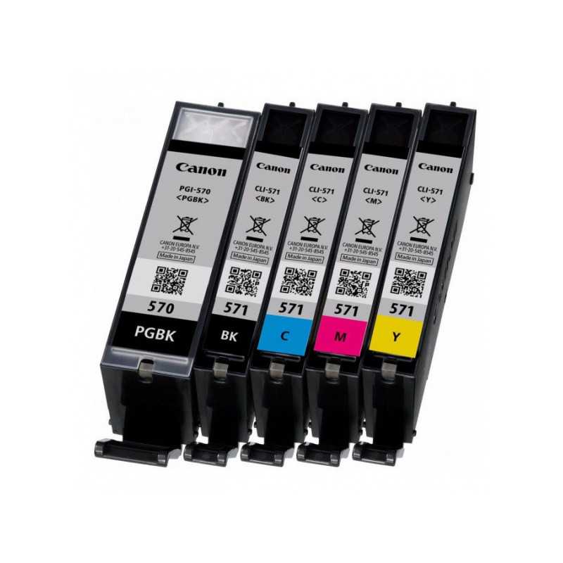 Pack 5 Cartouches d' Encre CANON PGI-570/CLI-571 15ml + 4x7ml, Racine Pack 5 Cartouches d' Encre CANON PGI-570/CLI-571 15ml + 4x7ml, Racine