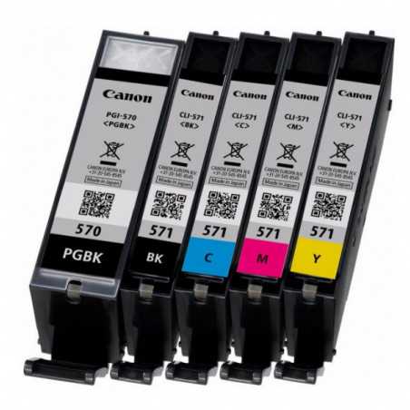Pack 5 Cartouches d' Encre CANON PGI-570/CLI-571 15ml + 4x7ml, Racine