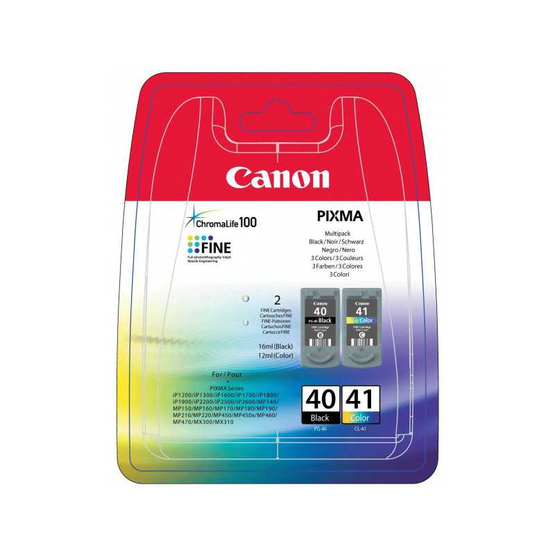 CANON pack cartouches couleur et Noir PG 40 - CL41, Racine CANON pack cartouches couleur et Noir PG 40 - CL41, Racine