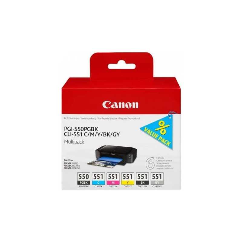 CANON pack cartouches d'encre PGI550 / CLI551 couleur et Noir, Racine CANON pack cartouches d'encre PGI550 / CLI551 couleur et Noir, Racine