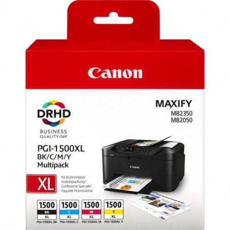 CANON Pack 4 cartouches Encre PGI 1500XL 1 Noir + 1 Cyan + 1 magenta + 1 Jaune 3x12ml+1x34,7ml, Racine