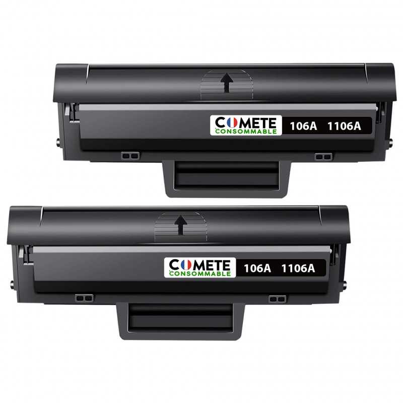 2 Toners compatibles HP 106A 1106A Noir, HP 2 Toners compatibles HP 106A 1106A Noir, HP