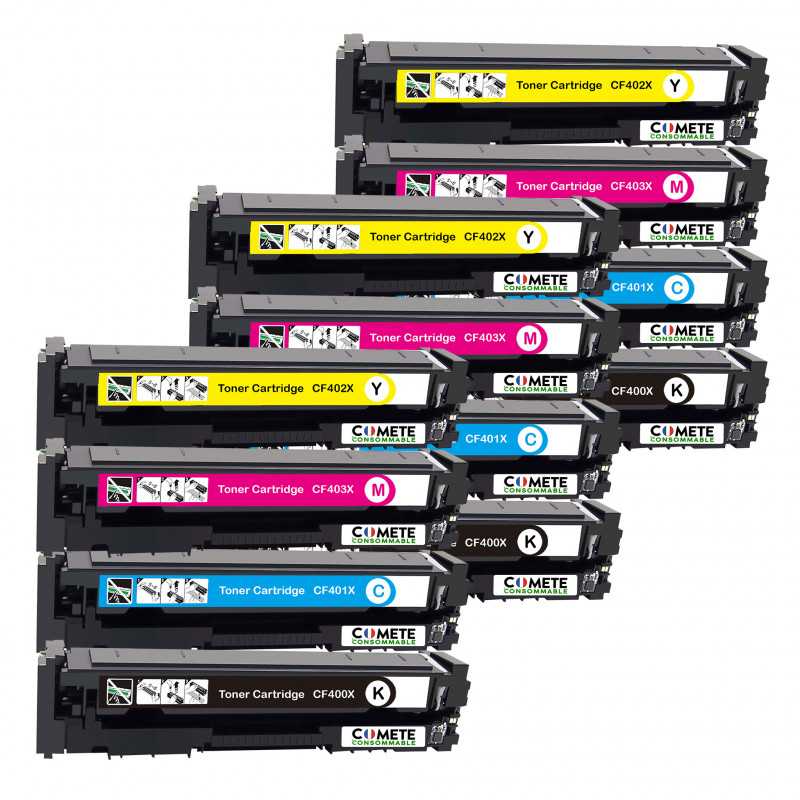 12 Toners compatibles HP 201 - 3 Noir + 3 Cyan + 3 Magenta + 3 Jaune, HP 12 Toners compatibles HP 201 - 3 Noir + 3 Cyan + 3 Magenta + 3 Jaune, HP