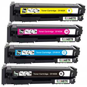 4 Toners compatibles HP 201 - 1 Noir + 1 Cyan + 1 Magenta + 1 Jaune, HP