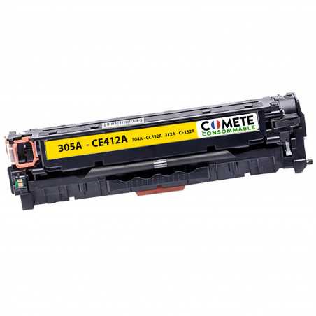 1 Toner compatible HP 304/305/312AY CC532A/CE412A/CF382A Jaune, HP