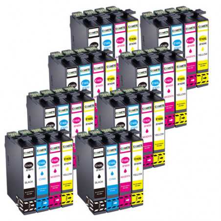 32 Cartouches 16XL compatibles Epson Workforce C13T16214010 - 8 Noir + 8 Cyan + 8 Magenta + 8 Jaune, EPSON