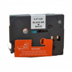 1 Ruban etiquette compatible BROTHER TZE241 Noir, Racine