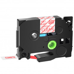 1 Ruban compatible Brother TZe-132  Rouge sur transparent cassette recharge pour étiqueteuse Brother, Racine