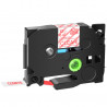 1 Ruban compatible Brother TZe-132 Rouge sur transparent cassette recharge pour étiqueteuse Brother, Racine