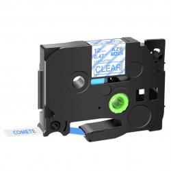 1 Ruban compatible Brother TZe-133  Bleu sur transparent cassette recharge pour étiqueteuse Brother, Racine