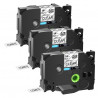3 Rubans compatible Brother TZe-141  Noir sur transparent cassette recharge pour étiqueteuse Brother, Racine