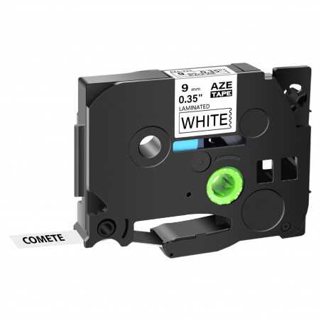 1 Ruban compatible Brother TZe-221 Noir sur Blanc cassette recharge pour étiqueteuse Brother