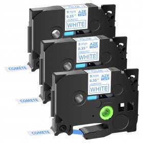 3 Rubans compatible Brother TZe-223  Bleu sur Blanc cassette recharge pour étiqueteuse Brother, Racine