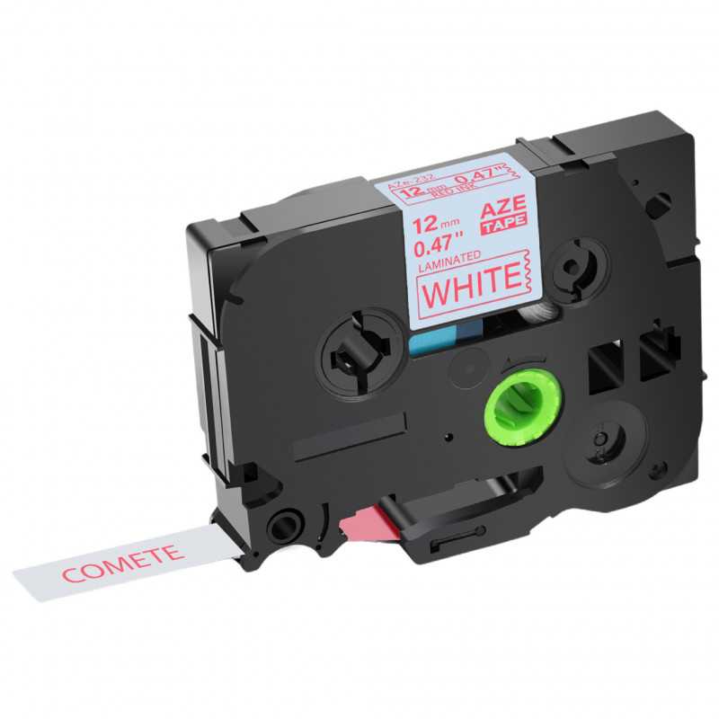 1 Ruban compatible Brother TZe-232 Rouge sur Blanc cassette recharge pour étiqueteuse Brother, Racine