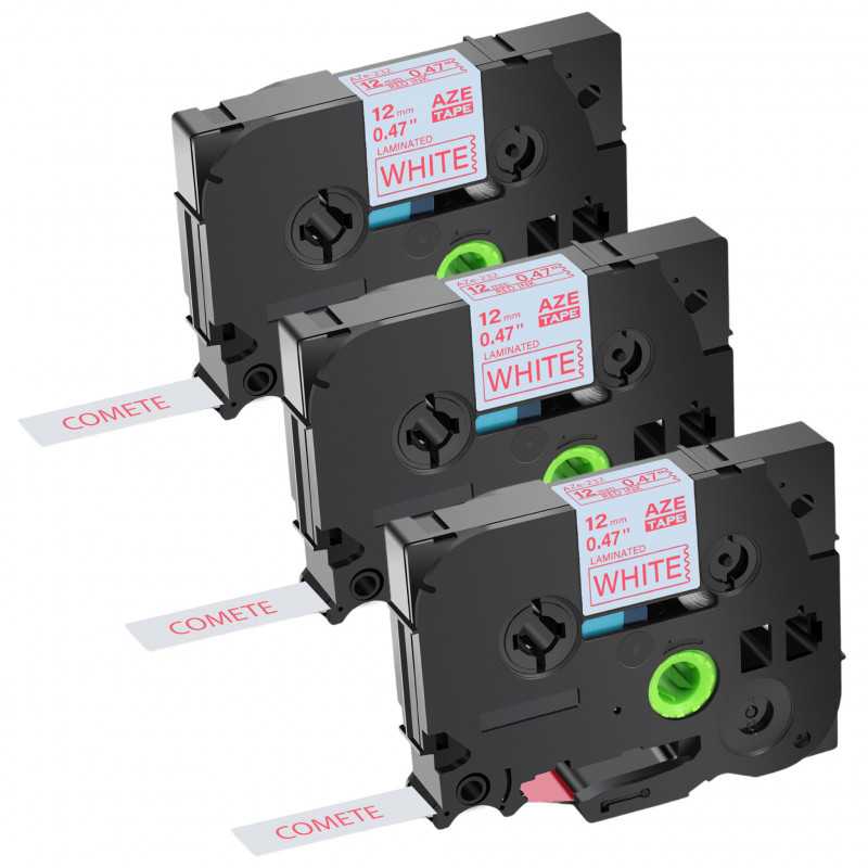 3 Rubans compatible Brother TZe-232 Rouge sur Blanc cassette recharge pour étiqueteuse Brother, Racine 3 Rubans compatible Brother TZe-232 Rouge sur Blanc cassette recharge pour étiqueteuse Brother, Racine