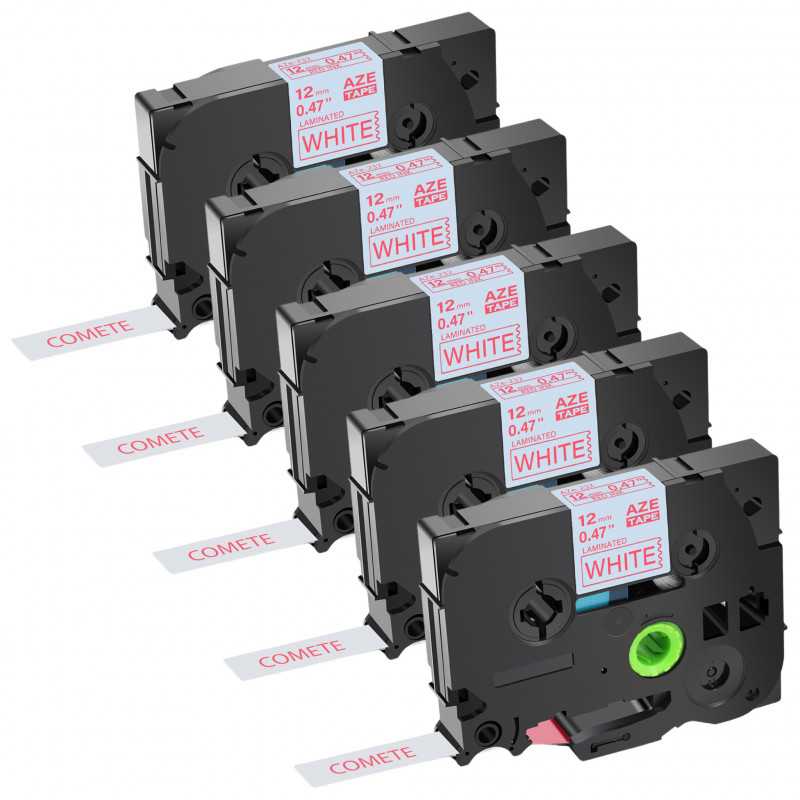 5 Rubans compatible Brother TZe-232 Rouge sur Blanc cassette recharge pour étiqueteuse Brother, Racine 5 Rubans compatible Brother TZe-232 Rouge sur Blanc cassette recharge pour étiqueteuse Brother, Racine