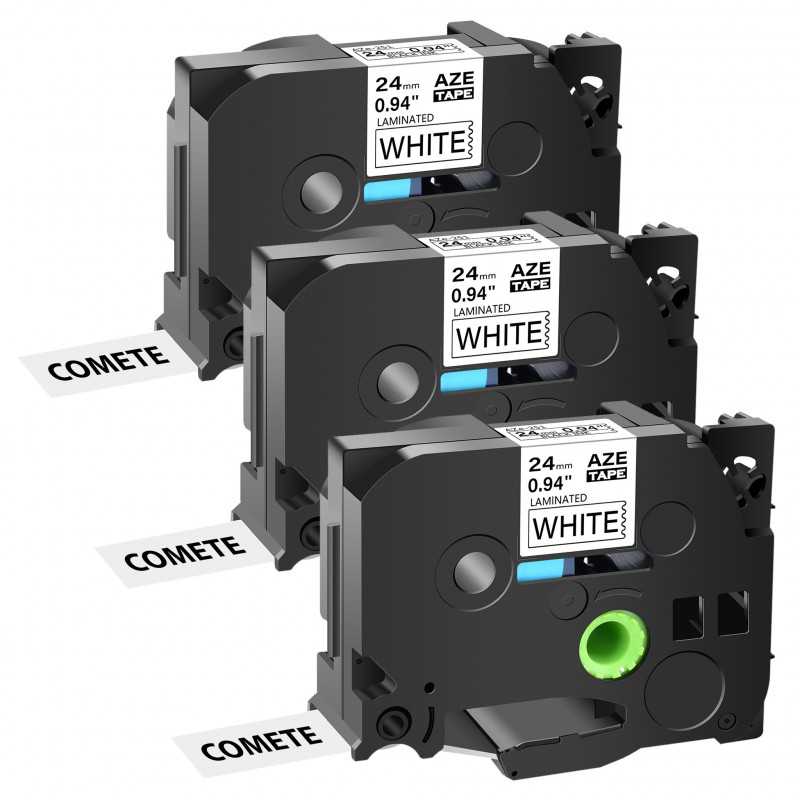 3 Rubans compatible Brother TZe-251 Noir sur Blanc cassette recharge pour étiqueteuse Brother, Racine 3 Rubans compatible Brother TZe-251 Noir sur Blanc cassette recharge pour étiqueteuse Brother, Racine