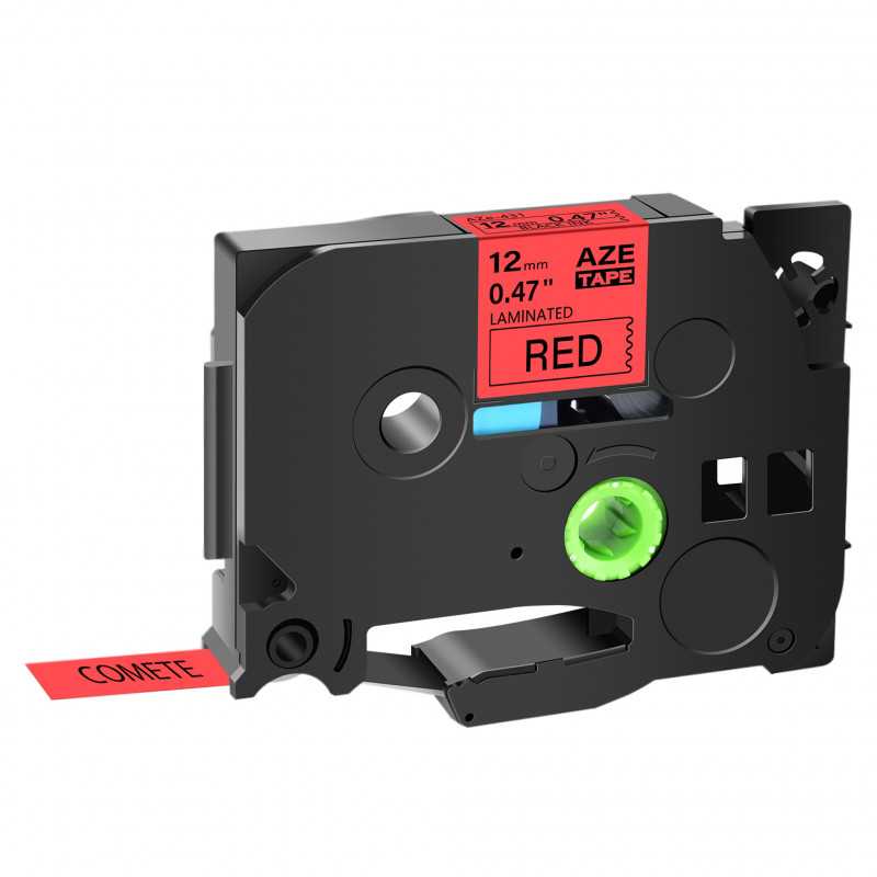 1 Ruban compatible BrotherTZe-431 Noir sur Rouge cassette recharge pour étiqueteuse Brother, Racine