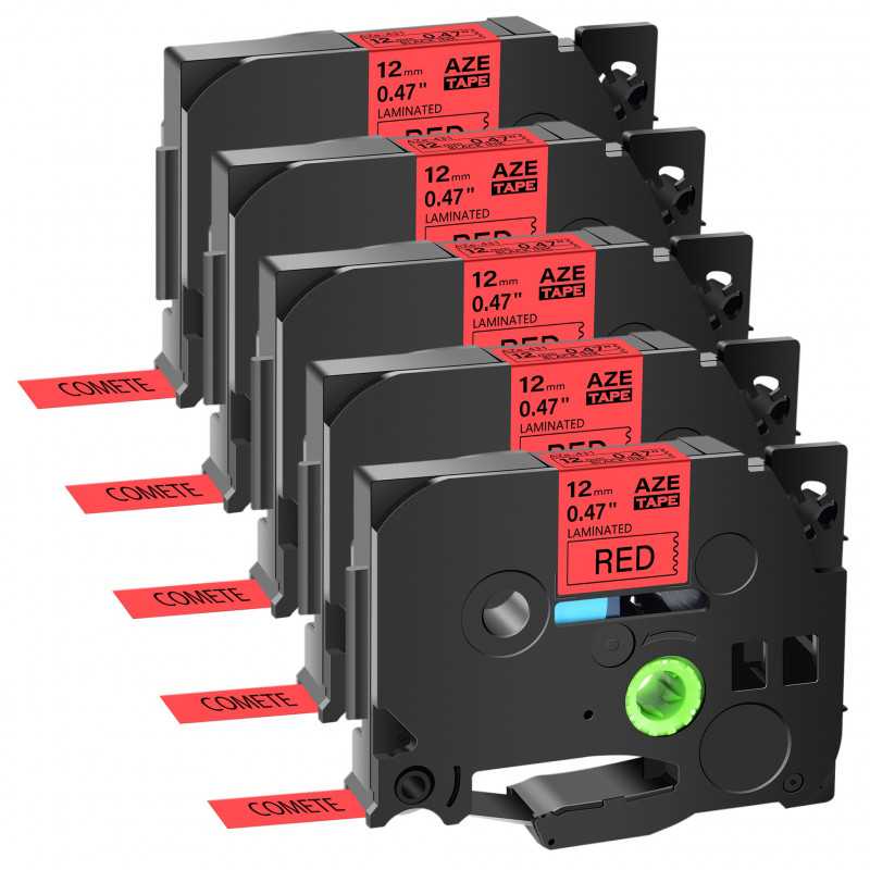 5 Rubans compatible Brother TZe-431 Noir sur Rouge cassette recharge pour étiqueteuse Brother, Racine 5 Rubans compatible Brother TZe-431 Noir sur Rouge cassette recharge pour étiqueteuse Brother, Racine