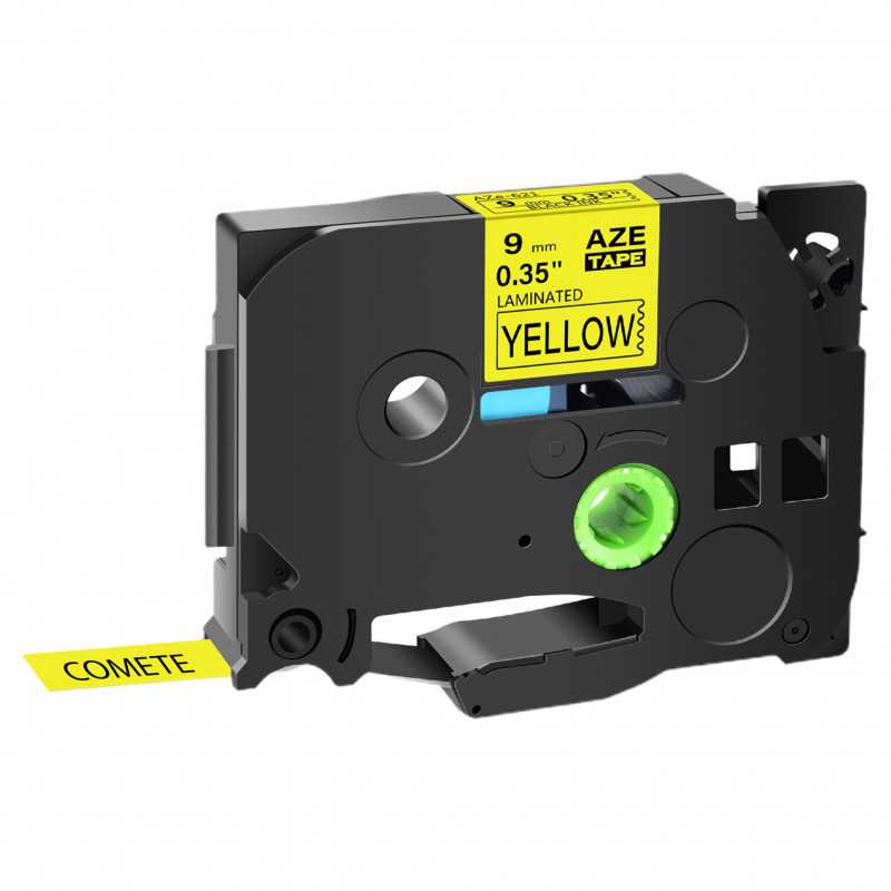 1 Ruban TZe-621 Noir sur Jaune cassette recharge pour étiqueteuse Brother, Racine 1 Ruban TZe-621 Noir sur Jaune cassette recharge pour étiqueteuse Brother, Racine