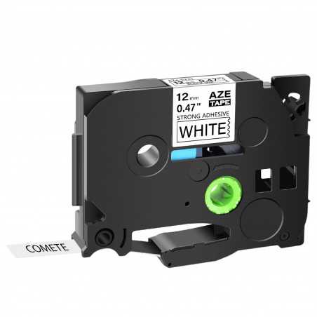 1 Ruban TZe-S231 Noir sur Blanc cassette recharge pour étiqueteuse Brother