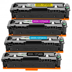 G 4 Toners compatibles HP 203X CF540X CF541X CF542X CF543X D1273 - 1 Noir + 1 Cyan + 1 Magenta + 1 J, HP