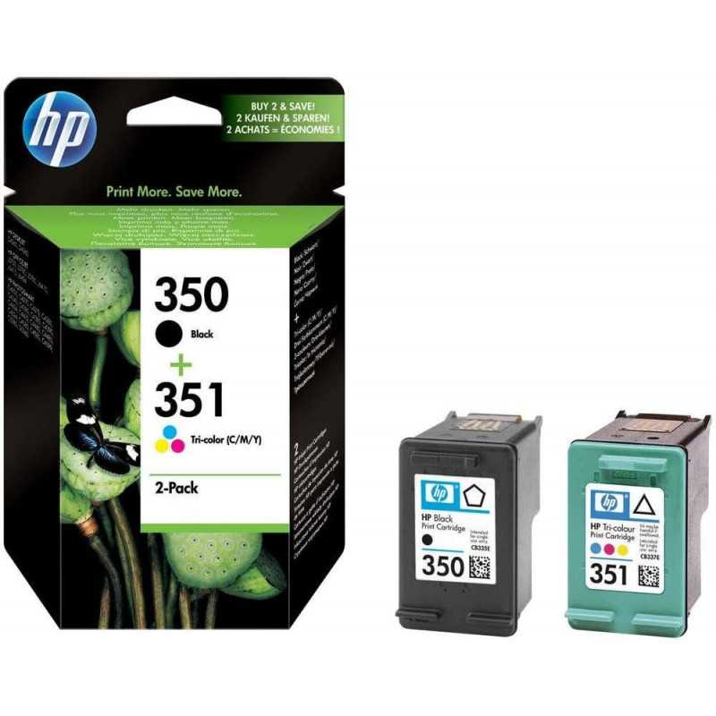 1 Pack de 2 Cartouches originales HP 350/351 Noir+Couleur, Racine