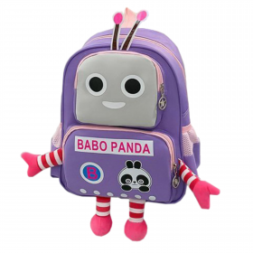 Cartable Sac à dos enfant scolaire robot violet, Racine