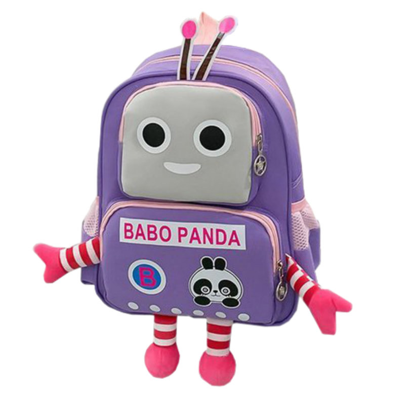 Cartable Sac à dos enfant scolaire robot violet, Racine