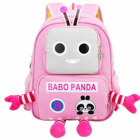 Cartable Sac à dos enfant scolaire robot rose claire, Racine