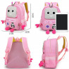 Cartable Sac à dos enfant scolaire robot rose claire, Racine