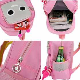Cartable Sac à dos enfant scolaire robot rose claire, Racine