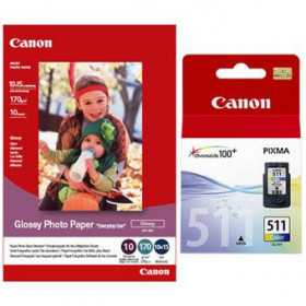 1 Cartouche d'encre authentique Canon 2972B008 CL 511 ChromaLife Pack, Racine